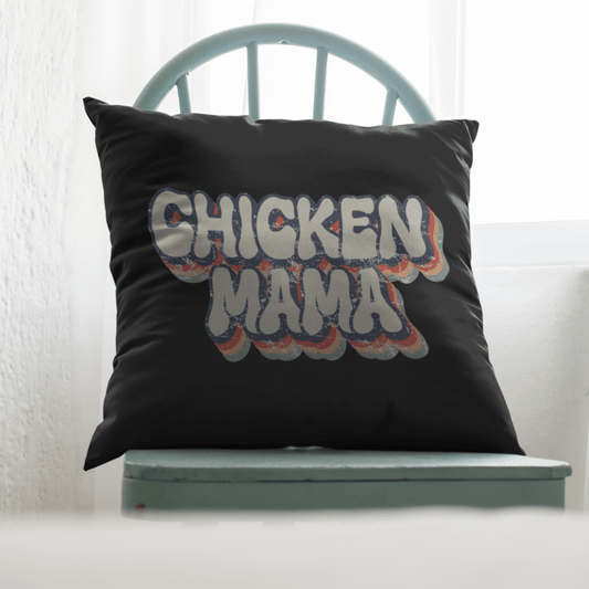 Home Decor "Chicken Mama Retro Throw Pillow"