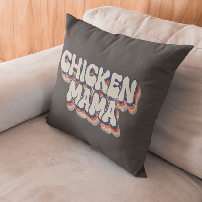 Home Decor "Chicken Mama Retro Throw Pillow"