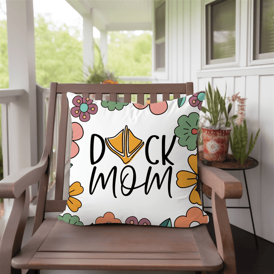 Home Decor "Colorful Duck Mom Floral Throw Pillow"