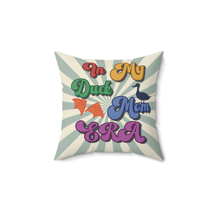 Home Decor 14" × 14" Colorful 'In My Duck Mom Era' Throw Pillow