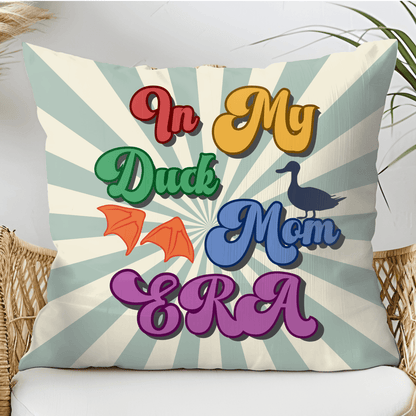 Home Decor Colorful 'In My Duck Mom Era' Throw Pillow