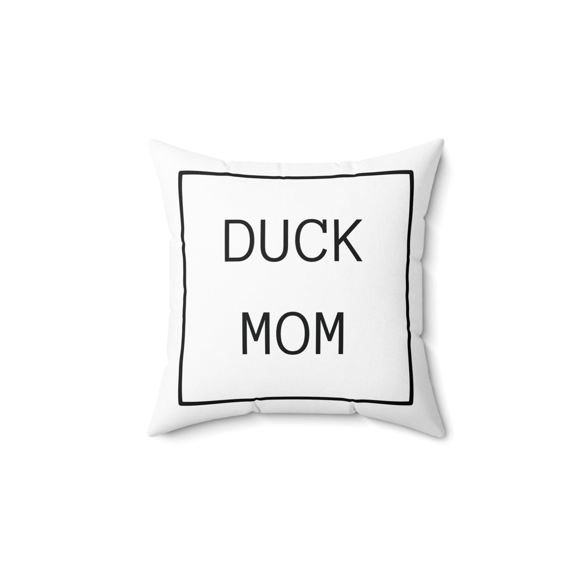 Home Decor 14" × 14" "Duck Mom Throw Pillow - Cute Home Decor"