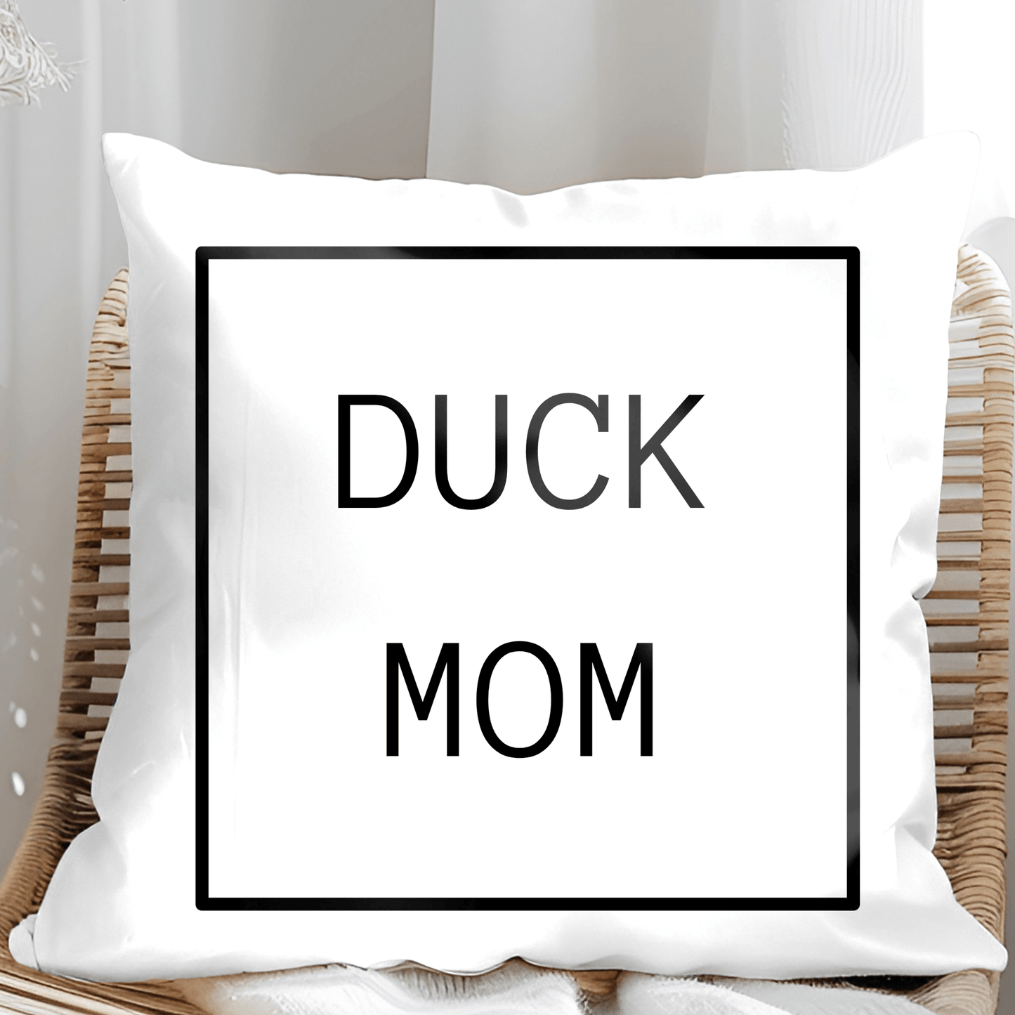 Home Decor "Duck Mom Throw Pillow - Cute Home Decor"