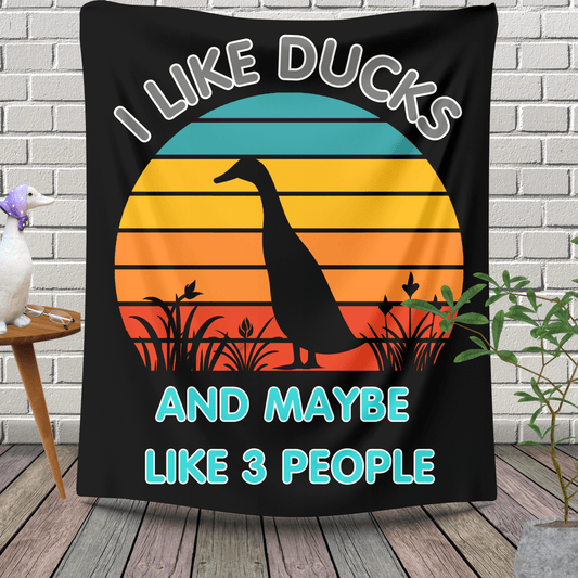 Home Decor 60" × 80" I Like Ducks Funny Quote Sherpa Blanket