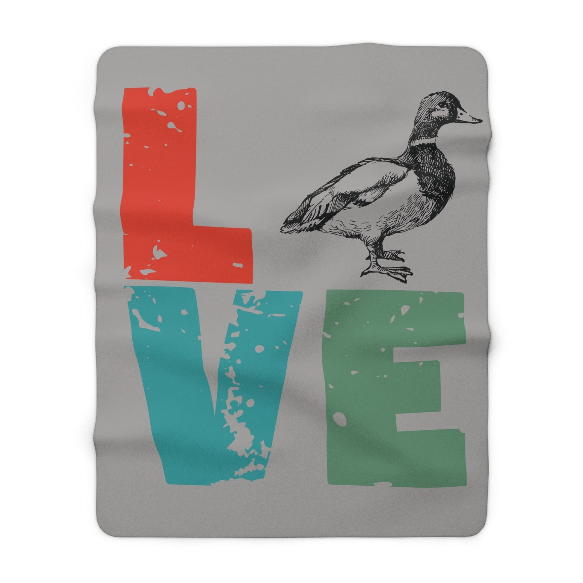 Home Decor 60" × 80" "Love Duck Sherpa Fleece Blanket - Cozy and Cute"