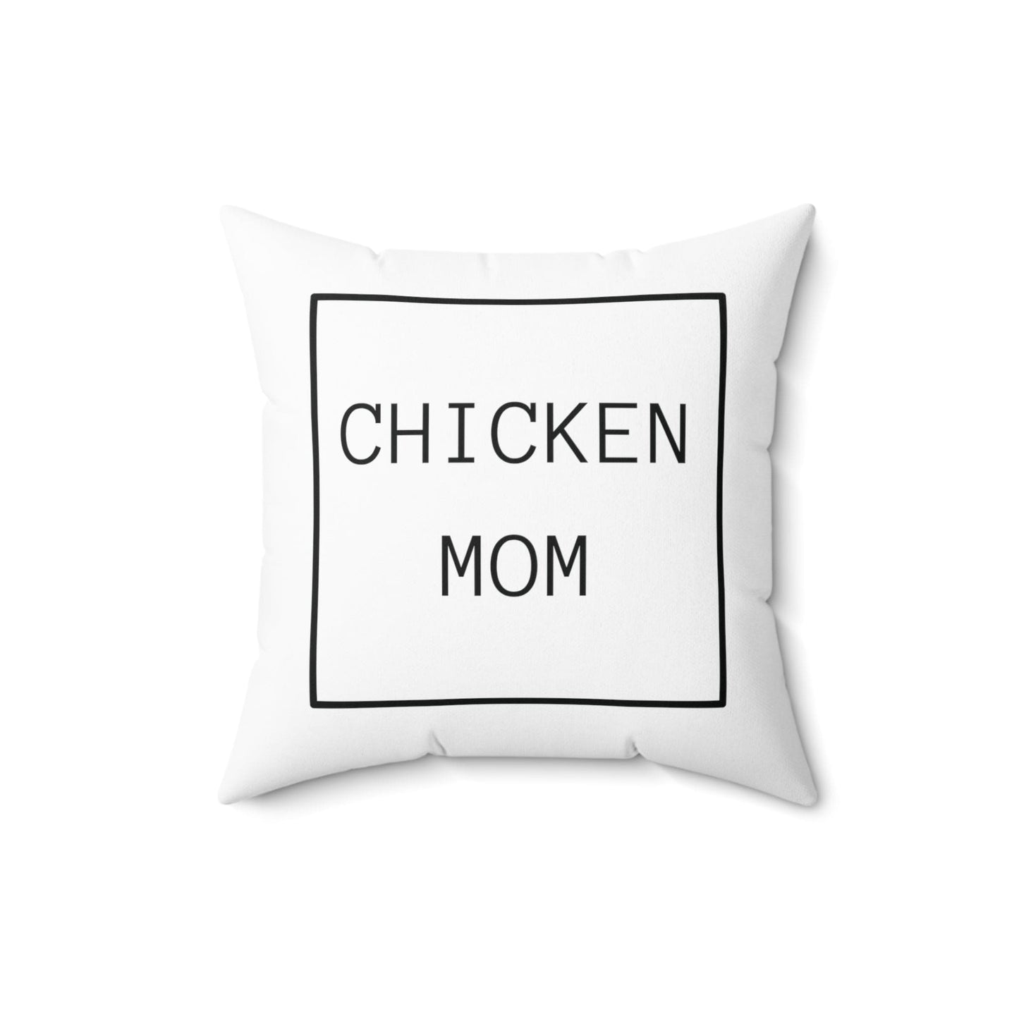 Home Decor 16" × 16" / White "Minimal Chicken Mom Decorative Throw Pillow"