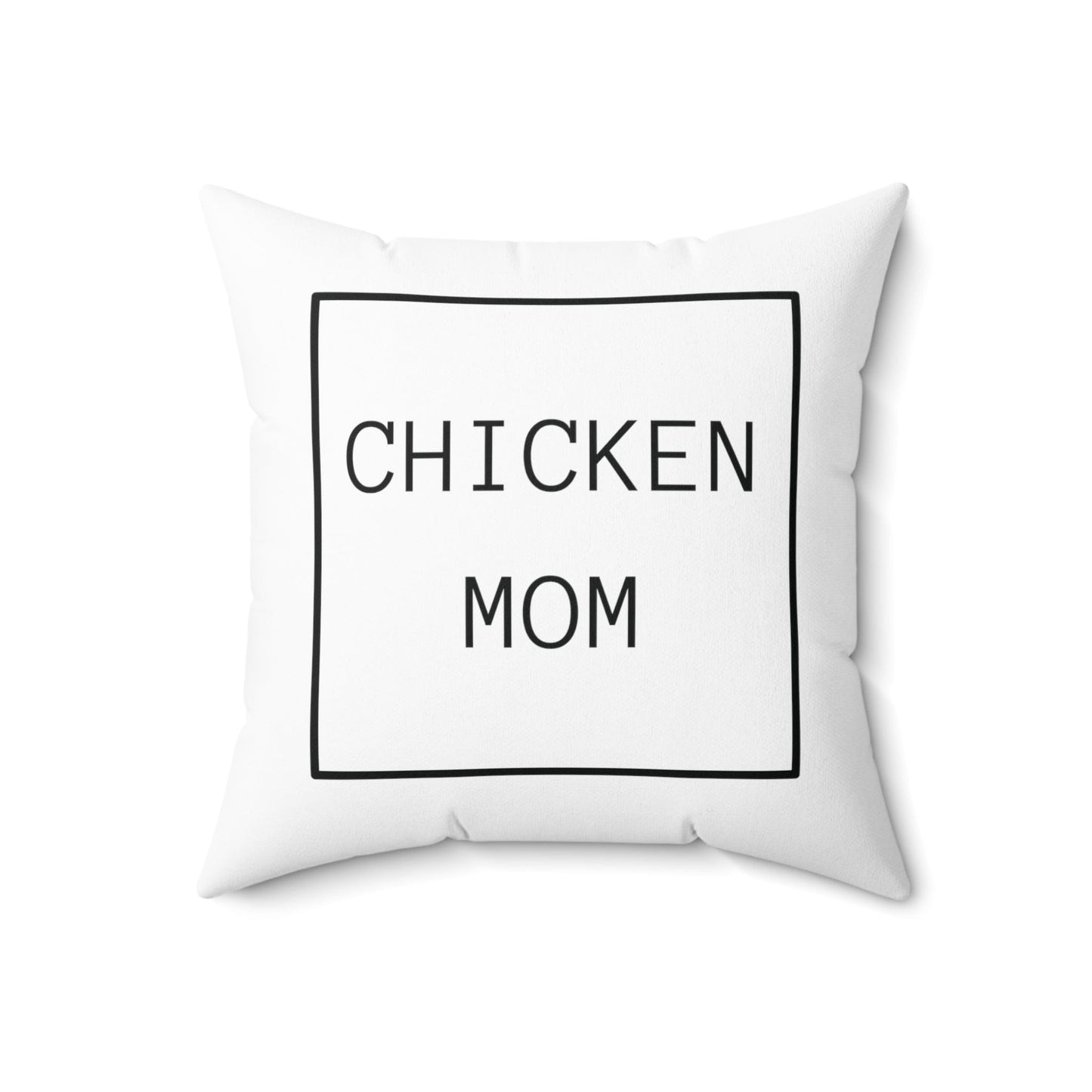 Home Decor 18" × 18" / White "Minimal Chicken Mom Decorative Throw Pillow"