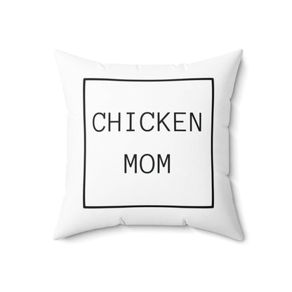 Home Decor 18" × 18" / White "Minimal Chicken Mom Decorative Throw Pillow"