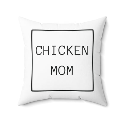 Home Decor 20" × 20" / White "Minimal Chicken Mom Decorative Throw Pillow"