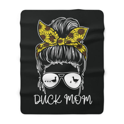 Home Decor 60" × 80" Radiant Sunflower Duck Mom Blanket