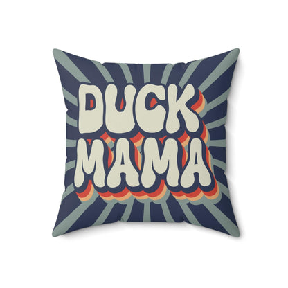 Home Decor 18" × 18" Retro Duck Mama Throw Pillo