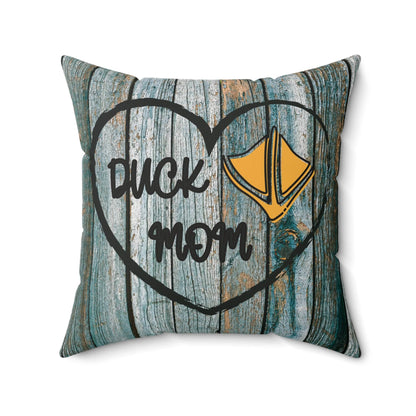 Home Decor 20" × 20" "Rustic Duck Mom Heart Throw Pillow"