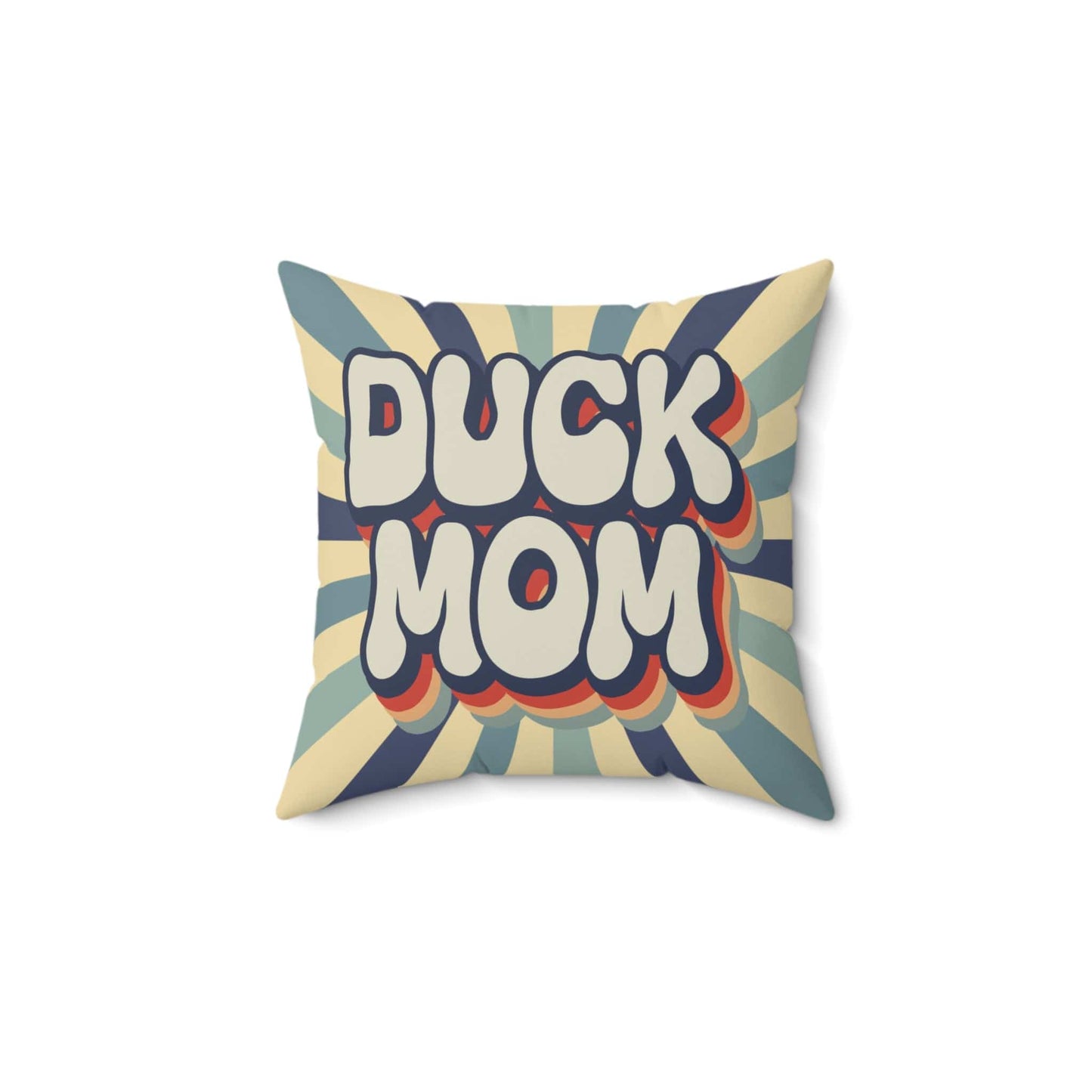 Home Decor 14" × 14" "Vintage Duck Mom Throw Pillow Cushion"