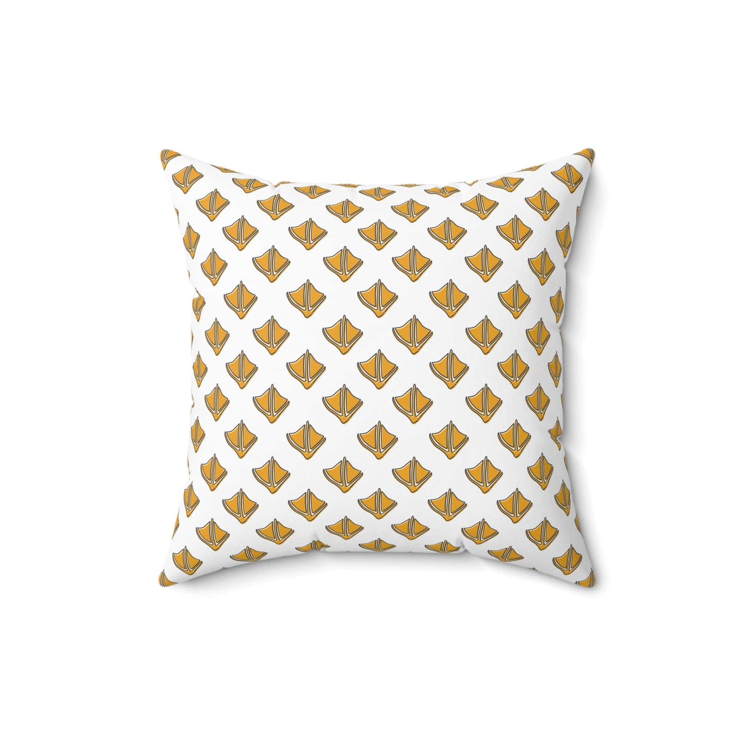 Home Decor 16" × 16" Yellow Duck Foot Print Pattern Throw Pillow