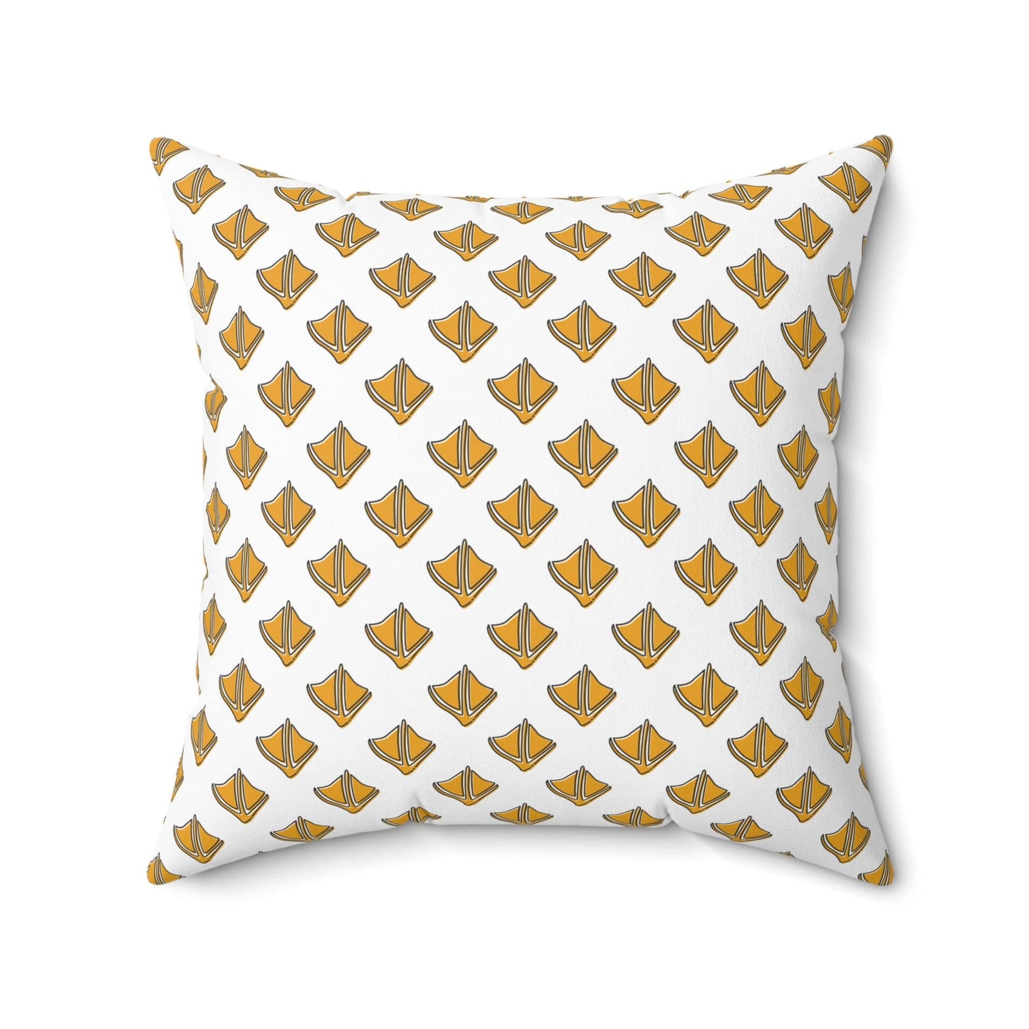 Home Decor 20" × 20" Yellow Duck Foot Print Pattern Throw Pillow